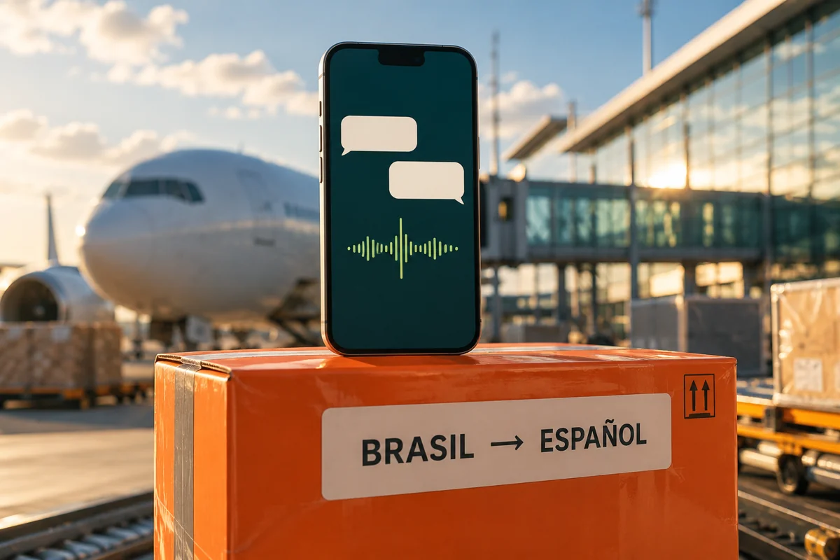 Mockup del grupo privado con teléfono y mensajes sobre un paquete de exportación
